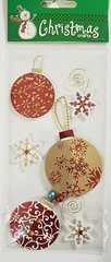 CHRISTMAS Paper Crafts DESIGNER ORNAMENTS 3D Stickers – 6 pcs