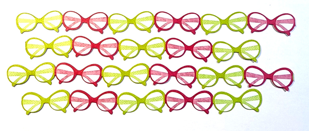 4pc Sunglasses Cardstock Stickers Multi-Color Pink Green 6″ Borders Recollection
