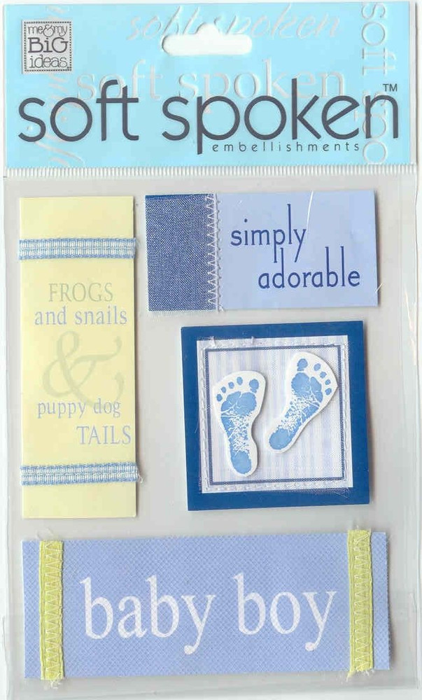 MAMBI Soft Spoken 3D stickers Adorable BABY BOY Theme 92807 Fast FREE Ship!