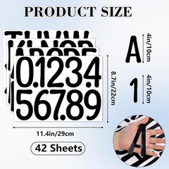 534 PCS 42 Sheets Letter Stickers Large Alphabet Number Sticker 4 Inch Poster