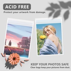 100 Pack 5 1/2 x 7 5/9 Inches Picture Sleeves Bags for 5×7 Mat Board, Acid-Fr…