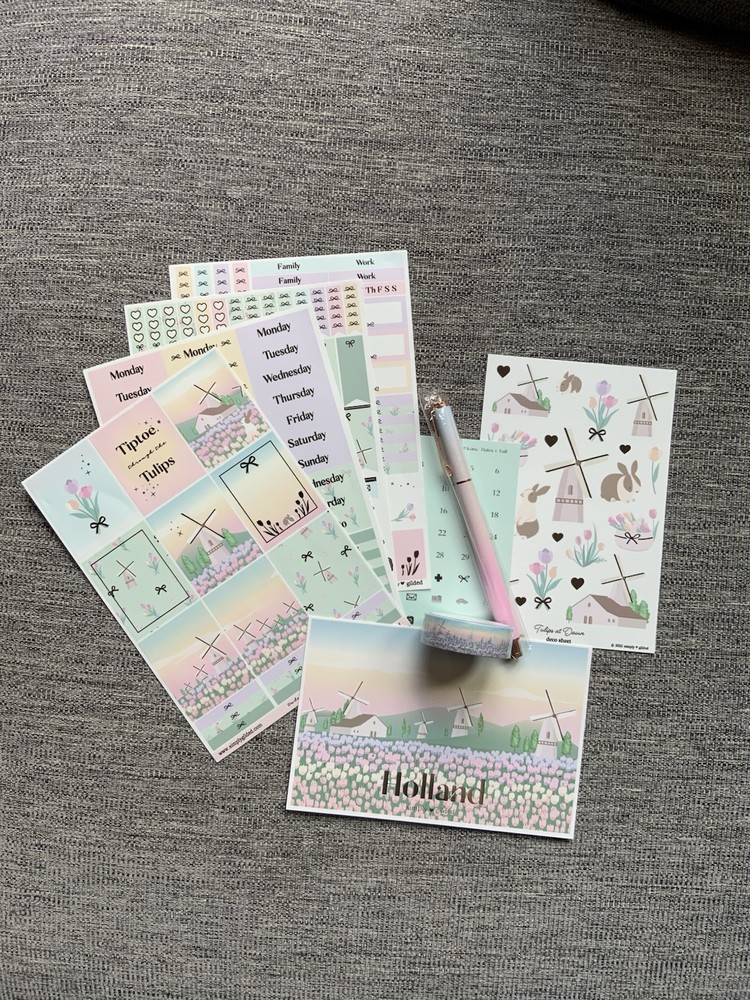 simply gilded Holland Tulips at dawn Planner & Deco deluxe Sticker kit Flowers