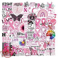 Hozeuiy Breast Cancer Awareness Pink Ribbon Stickers