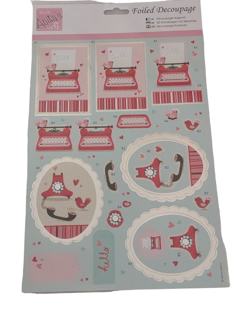 Anita’s Foiled Decoupage Sheet – «You’re My Type» Hallmark Docrafts