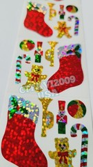 HAMBLY STUDIOS STICKERS GLITTER HOLIDAY CHRISTMAS STOCKINGS TOYS NUTCRACKER RARE