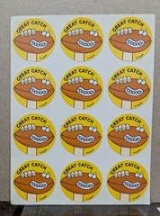 Vintage GLOSSY Trend Great Catch Leather FOOTBALL Scratch & Sniff Sticker Sheet