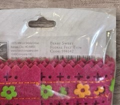 Berry Sweet Floral Felt Trim Ribbon Scrapbooking Embellishments by K&Company NEW