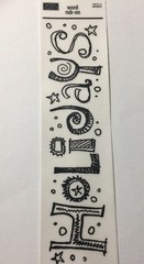HOLIDAYS WORD RUB-ON Approx.3″x10-1/2″Karen Foster•Christmas •Celebrate•Season••