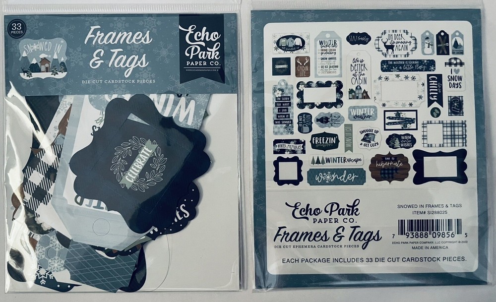 Echo Park Paper SNOWED IN Frames & Tags Ephemera Pieces~CUTE~Quick Ship!