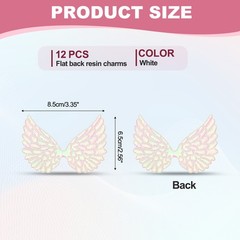12Pcs Angel Wings for Crafts, White Angel Wings Wings(3.4 Inch)