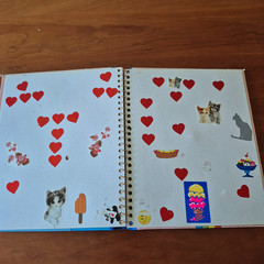 Vintage 1980s Sticker Album Book Puffy Hello Kitty Snoopy Apple Garbage Pail