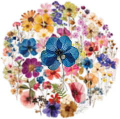 50PCS Transparent Flora Scrapbook Stickers, Vintage Aesthetic Flowers Sticker fo