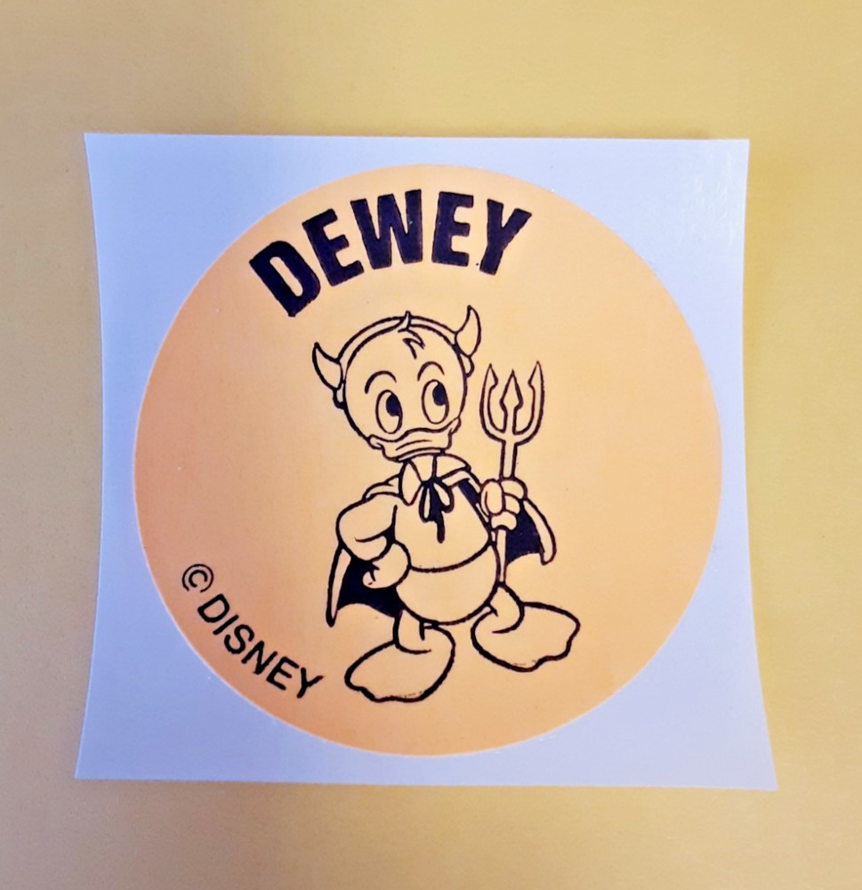 RARE! vintage 80’s Safeway neon orange Ducktales Dewey sticker *restored*