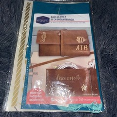 Sealed Creativity At Sea Faux Leather Tech Organizer Roll New