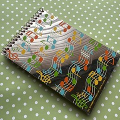 Vintage 80s 90s Hambly Notepad Studios Music Note Mirror Foil mini notebook