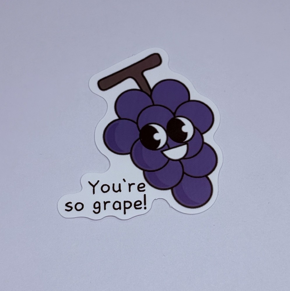 Cute Fruit Grapes Vinyl Art Sticker School Motivation Kids Matte Decals Tc9