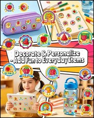 Reward Smelly Roll Stickers for 4 Rolls, 1200 PCS 4 Scent Scratch and Sniff S…