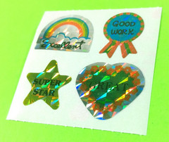 Vintage Prismatic Encouraging Words Award Great 7 Sticker Mod