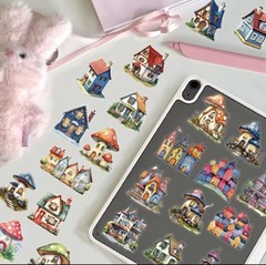 50 PACK Architecture Cottage House Fairy Tale Vinyl PET Stickers Lot 50PCS