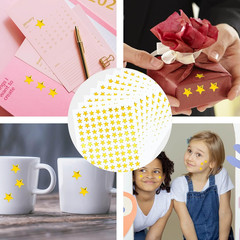 1080 Pcs 10 Sheets Tiny Gold Star Stickers, 0.3″ Diameter Small Reward Stickers