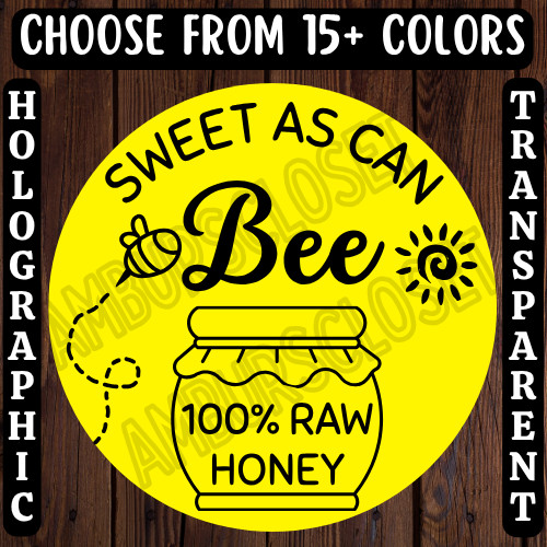 40 HONEY STICKERS 2″ ROUND LABELS SEALS RAW HONEY ORGANIC PURE HONEY