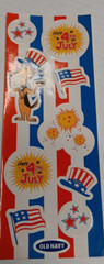 Vintage Old Navy 4th Of July Stickers 8 sealed sheets America Flag Advertisement