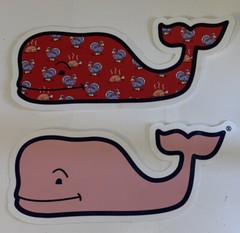 Vineyard Vines Thanksgiving Turkey Whale Sticker 4 1/2″ X 1 7/8”& A Pink Sticker