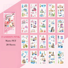 Journaling Sticker , 20 Sheets Scrapbook Stickers, Junk Journal Supplies, Pre-Cu