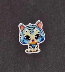 Blue Tiger Kawaii Sticker’s. 9 pack