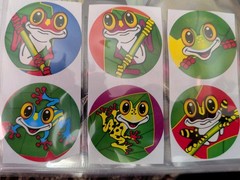 Oriental Trading Company Mega Roll Sticker Assortment 6 Frog Stickers Bright VTG