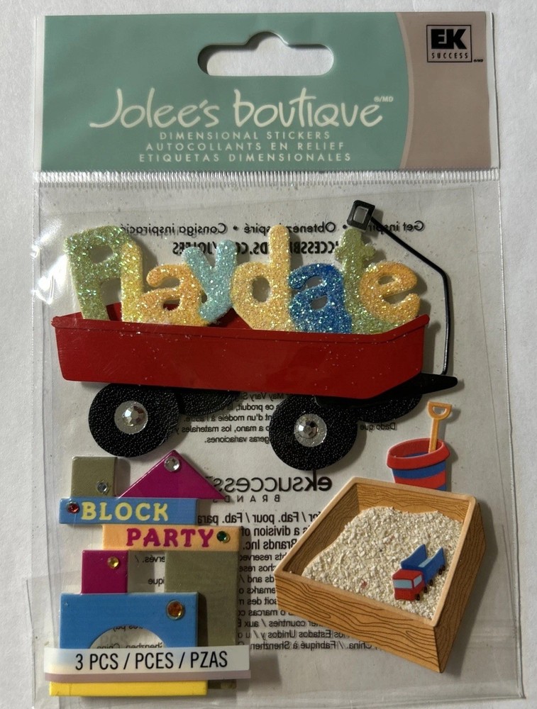 Jolees by You Scrapbook Stickers Play date Toddler Wagon Sandbox Retired New