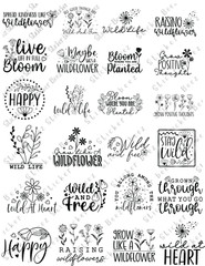 Wildflower Quotes Collage Sheet Supplies Scrapbooks Junk Journals Card Making