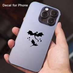 Set of 6 Tiny Dragons Rearview Vinyl Decal Celestial 1.78 inches, Black
