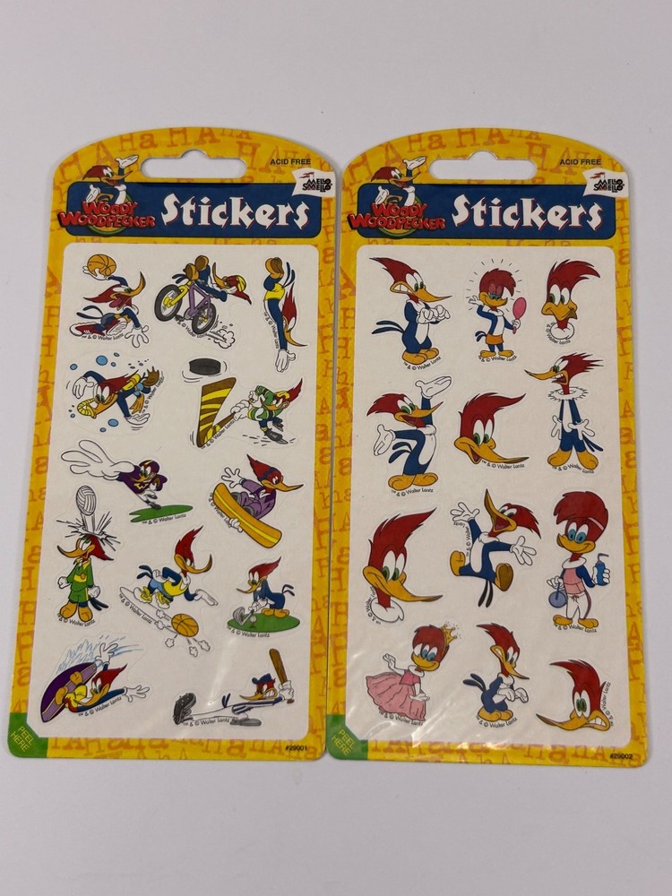 2 Woody Woodpecker Stickers Sheets Winnie Sports Activities Mello Smello NOS