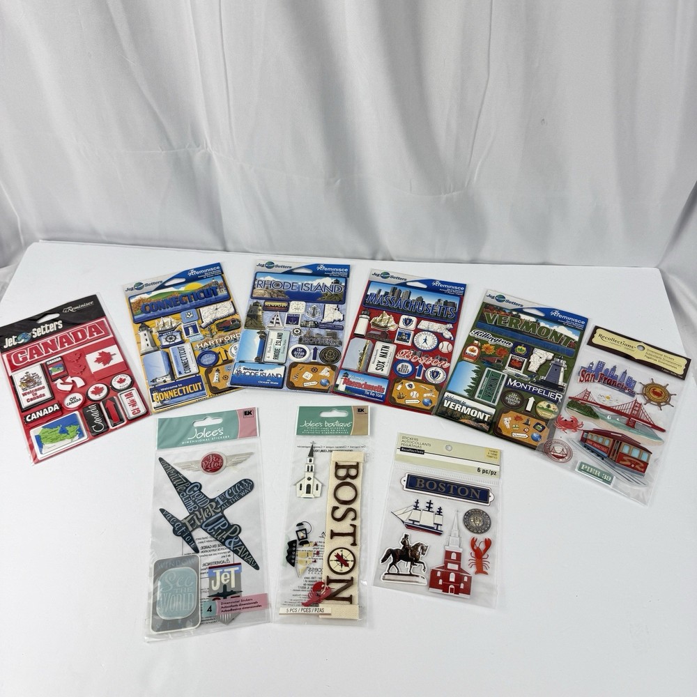 Reminisce Jet Setters Jolee’s Boutique and Other Dimensional Stickers Lot of 9