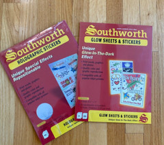 Southworth Holographic Sticker Sheets AND Glow in Dark Sheets- Inkjet printer