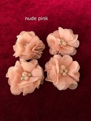 DIY Chiffon Fabric Flower with Pearls and bling Rhinestone Embellishment Craft