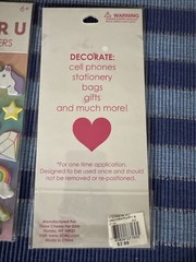Unicorn Theme Puffy Stickers – 2 Packs – New and Sealed – Rainbow, Stars, Hearts