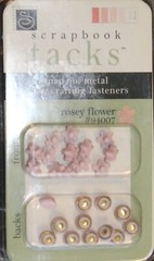 Chatterbox Scrapbook Tacks Snap-on Paper Crafting Fasteners – Rosey Flower NEW