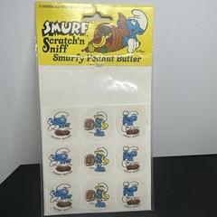Open Vintage Smurf Scratch & Sniff Smurfy Stickers