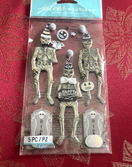RARE SKELETONS TOMBSTONES SPOOKY JOLEE’S HALLOWEEN 3D STICKERS