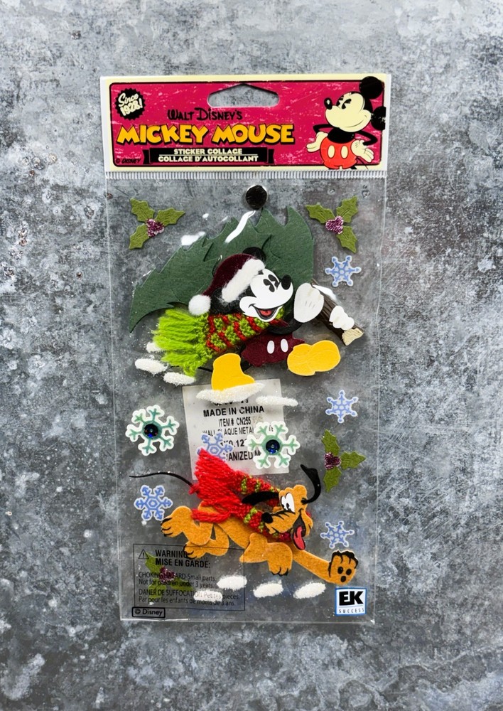 VINTAGE Jolee’s Disney Scrapbook Stickers Mickey Tree Pluto Snow Christmas
