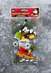 VINTAGE Jolee’s Disney Scrapbook Stickers Mickey Tree Pluto Snow Christmas