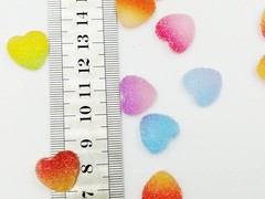 50 pcs Jelly Sugar Soft Heart Candy Flatback Charms, DIY Medium, 50 heart