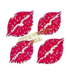 HAMBLY STUDIOS PRISMATIC STICKERS RED LIPS – KISSES – VINTAGE COLLECTABLE RARE