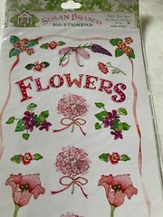 SUSAN BRANCH COLORBOK GLITTER BORDERS STICKERS FLOWERS BOUQUET FLORAL FLOWERS