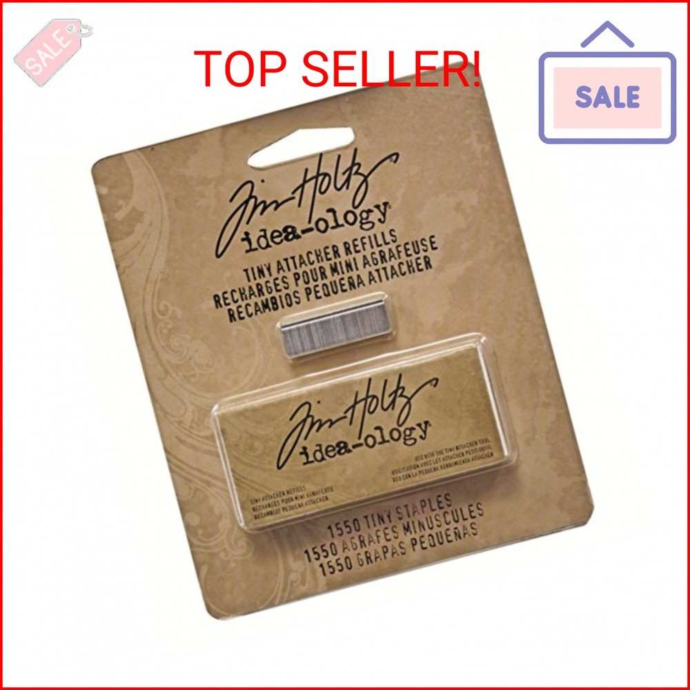 Tim Holtz Idea-ology Metal Tiny Attacher Refills, Box of 1550 Staples, .25 Inche
