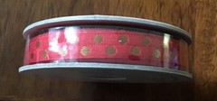 Stampin Up! REAL RED & GOLD 3/8” DOTTED RIBBON NEW 10 Yards