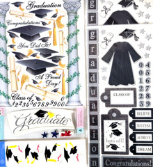 Stickers Graduation Theme Scrapbooking Paper Crafts Lot of 5 Various Brands