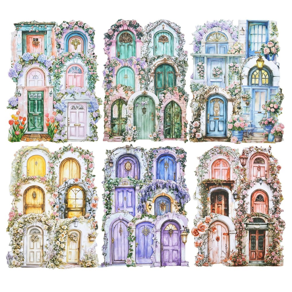 Pop-up Door Cardstock Sticker Set, 60PCS Fantasy Portal Stickers for Scrapboo…